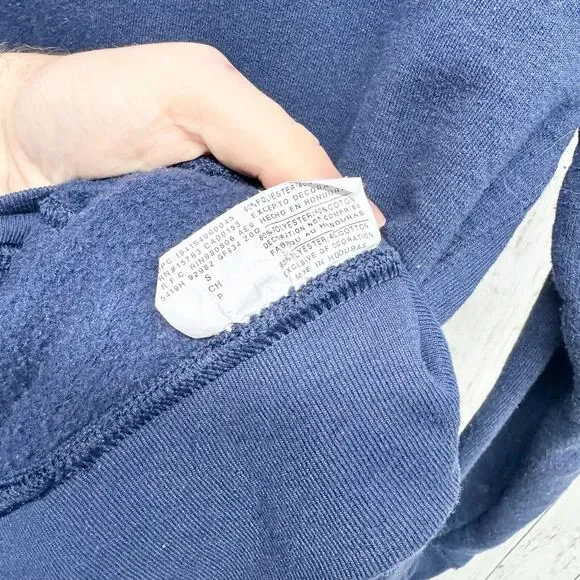 Champion Hoodie Women Size Small Blue Open Pocket Cotton Logo Pastel Casual Fit - Picture 3 of 4